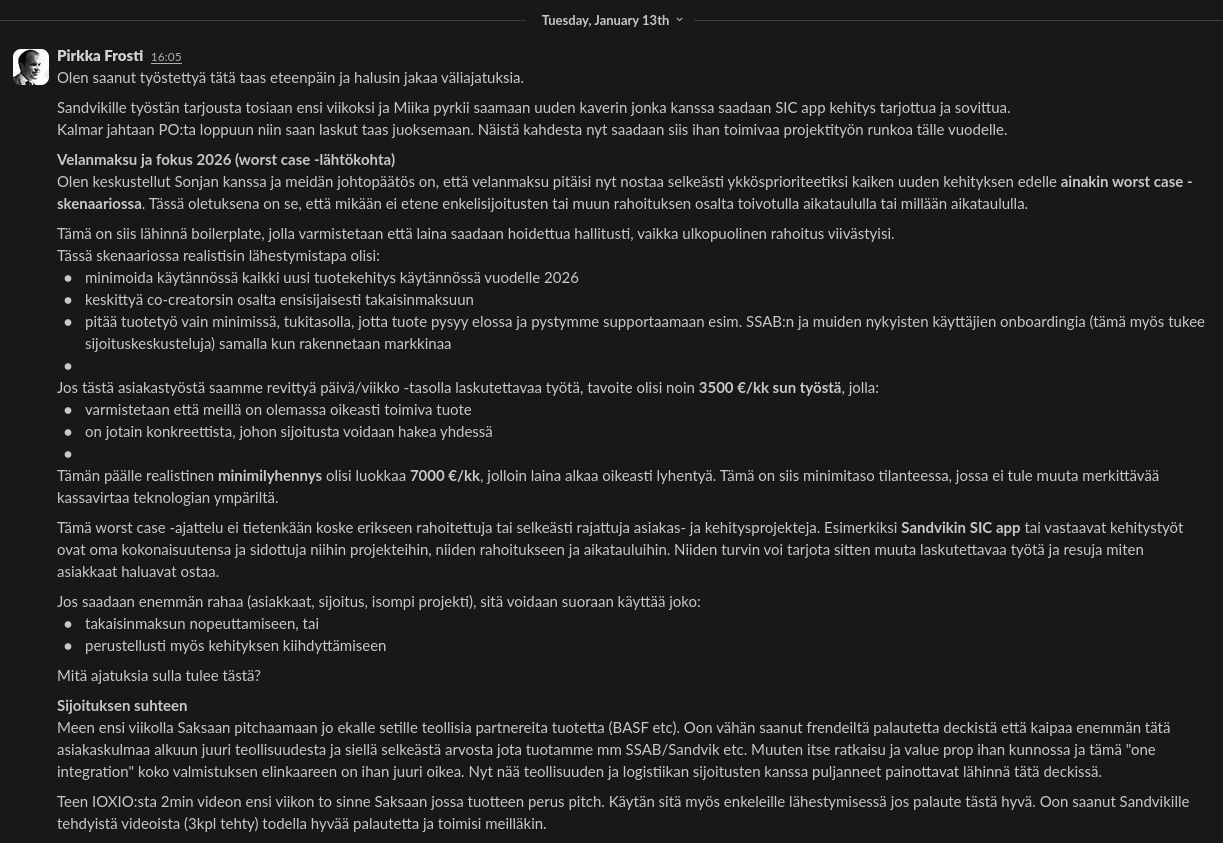 Slack direct message history
