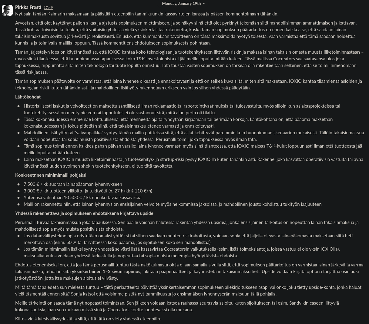 Slack direct message history
